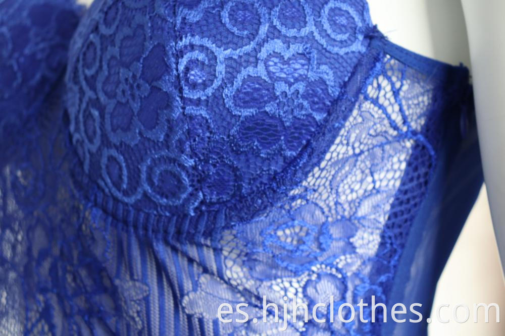 Ladies Blue Lace Halter Dress